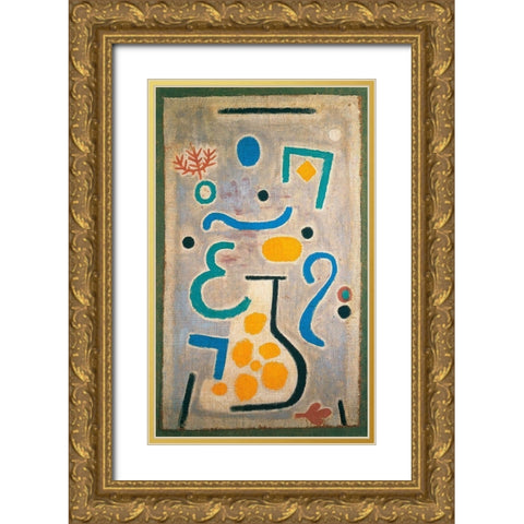 The Vase, 1938 Gold Ornate Wood Framed Art Print with Double Matting by Klee, Paul
