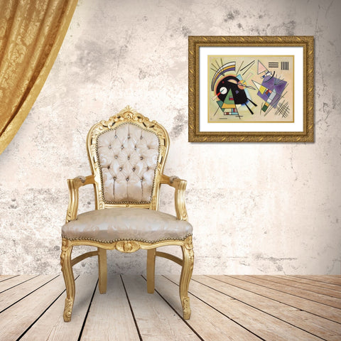 Black and Violet, 1923 Gold Ornate Wood Framed Art Print with Double Matting by Kandinsky, Wassily