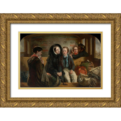 Second Class - The Parting, 1854 Gold Ornate Wood Framed Art Print with Double Matting by Solomom, Abraham