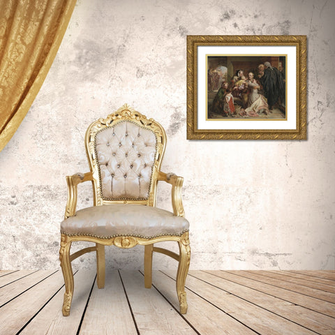 Not Guilty Gold Ornate Wood Framed Art Print with Double Matting by Abraham, Solomon,