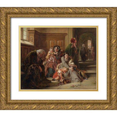 Waiting for the Verdict Gold Ornate Wood Framed Art Print with Double Matting by Abraham, Solomon,