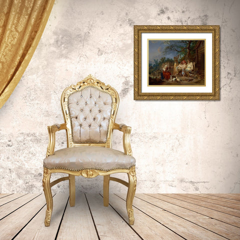 The Russian Cradle Gold Ornate Wood Framed Art Print with Double Matting by Le Prince, Jean-Baptiste