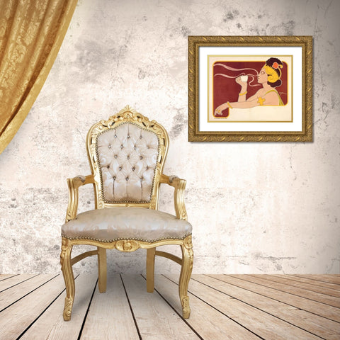 Rajah Gold Ornate Wood Framed Art Print with Double Matting by Meunier, Henri Georges Jean Isidore