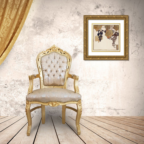 Frost Grape Gold Ornate Wood Framed Art Print with Double Matting by Overbeck, Hannah Borger
