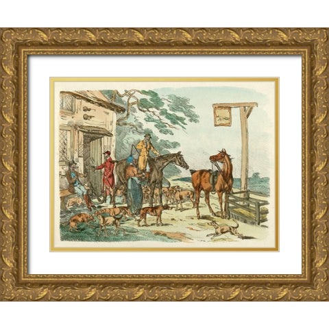 Hunters Before Hunting, 1817 Gold Ornate Wood Framed Art Print with Double Matting by Alken, Henry Thomas