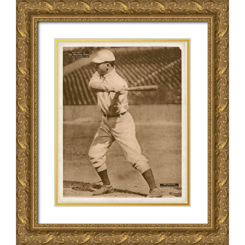 Tris Speaker, Boston American League, 1880 Gold Ornate Wood Framed Art Print with Double Matting by Leopold Morse Goulston Baseball Collection