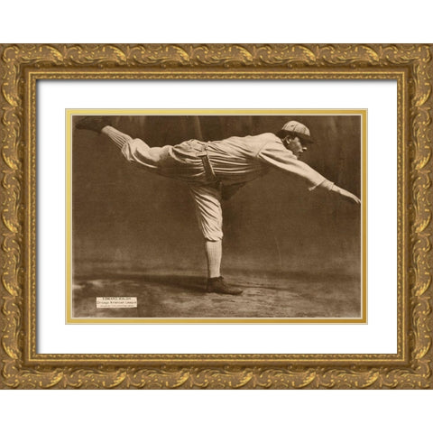 Edward Walsh, Chicago American League, 1880 Gold Ornate Wood Framed Art Print with Double Matting by Leopold Morse Goulston Baseball Collection