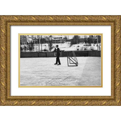 Winter Sports. Hanover, New Hampshire, 1936 Gold Ornate Wood Framed Art Print with Double Matting by Rothstein, Arthur
