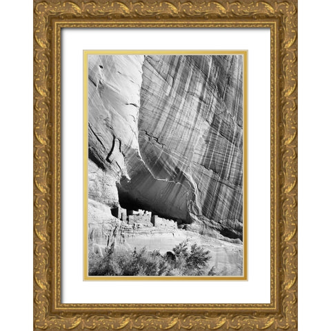 White House Ruin in Canyon de Chelly National Monument, Arizona, 1941 Gold Ornate Wood Framed Art Print with Double Matting by Adams, Ansel