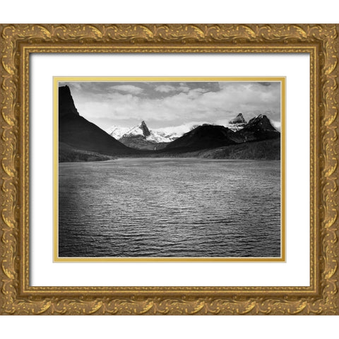St. Marys Lake, Glacier National Park, Montana - National Parks and Monuments, 1941 Gold Ornate Wood Framed Art Print with Double Matting by Adams, Ansel