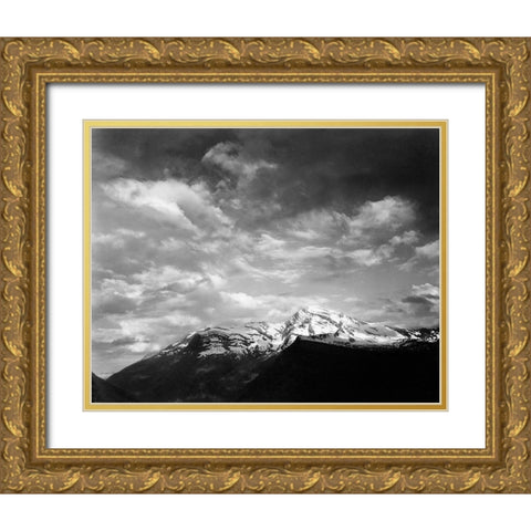 Heavens Peak, Glacier National Park, Montana - National Parks and Monuments, 1941 Gold Ornate Wood Framed Art Print with Double Matting by Adams, Ansel