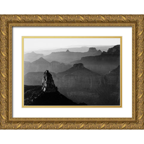 Grand Canyon National Park, Arizona - National Parks and Monuments, 1941 Gold Ornate Wood Framed Art Print with Double Matting by Adams, Ansel