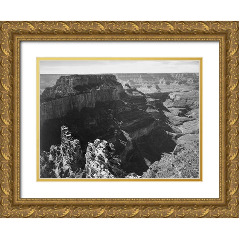 Grand Canyon National Park, Arizona - National Parks and Monuments, 1941 Gold Ornate Wood Framed Art Print with Double Matting by Adams, Ansel
