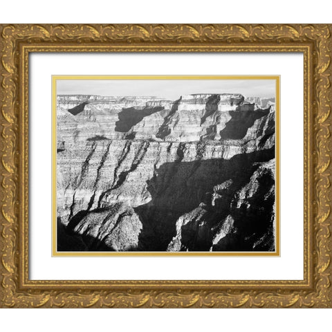Grand Canyon from North Rim - National Parks and Monuments, 1940 Gold Ornate Wood Framed Art Print with Double Matting by Adams, Ansel