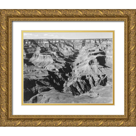Grand Canyon from South Rim - National Parks and Monuments, 1940 Gold Ornate Wood Framed Art Print with Double Matting by Adams, Ansel