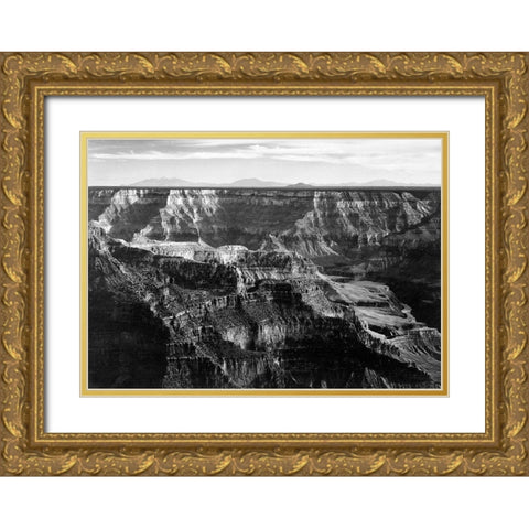 Grand Canyon National Park - National Parks and Monuments, Arizona, 1940 Gold Ornate Wood Framed Art Print with Double Matting by Adams, Ansel