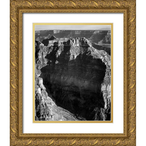 View from North Rim,  Grand Canyon National Park, Arizona, 1941 Gold Ornate Wood Framed Art Print with Double Matting by Adams, Ansel