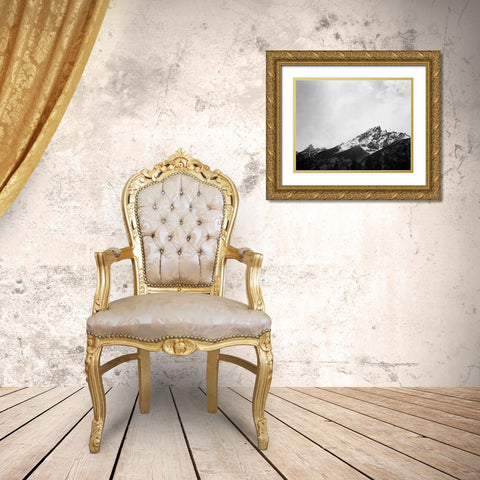 Snow covered peak in Grand Teton National Park, Wyoming, 1941 Gold Ornate Wood Framed Art Print with Double Matting by Adams, Ansel