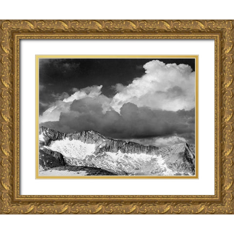 Clouds - White Pass, Kings River Canyon, proposed as a national park, California, 1936 Gold Ornate Wood Framed Art Print with Double Matting by Adams, Ansel