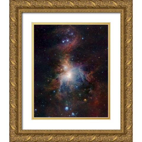 VISTAs infrared view of the Orion Nebula Gold Ornate Wood Framed Art Print with Double Matting by ESO/J. Emerson/VISTAÂ 