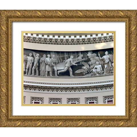 Wright Brothers frieze in U.S. Capitol dome, Washington, D.C. Gold Ornate Wood Framed Art Print with Double Matting by Highmith, Carol
