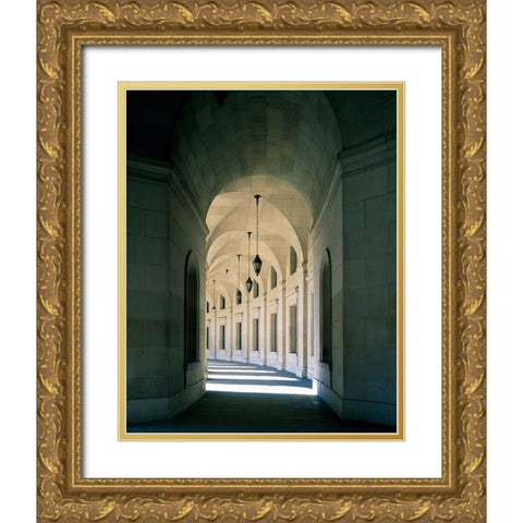 Arched architectural detail in the Federal Triangle located in Washington, D.C. Gold Ornate Wood Framed Art Print with Double Matting by Highmith, Carol