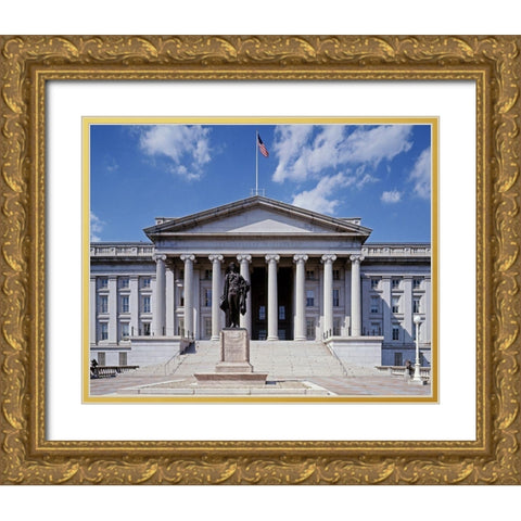 U.S. Treasury building, Washington, D.C. Gold Ornate Wood Framed Art Print with Double Matting by Highmith, Carol