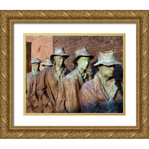 Breadline, F.D.R. Memorial, Washington, D.C. Gold Ornate Wood Framed Art Print with Double Matting by Highmith, Carol