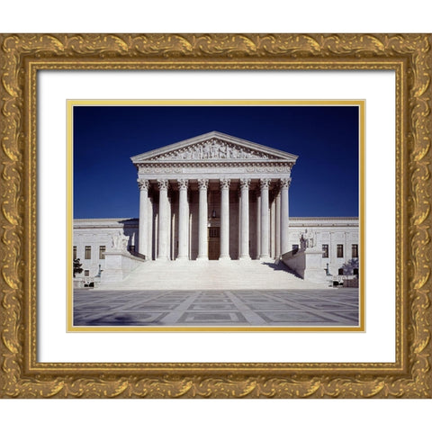 U.S. Supreme Court building, Washington, D.C. Gold Ornate Wood Framed Art Print with Double Matting by Highmith, Carol