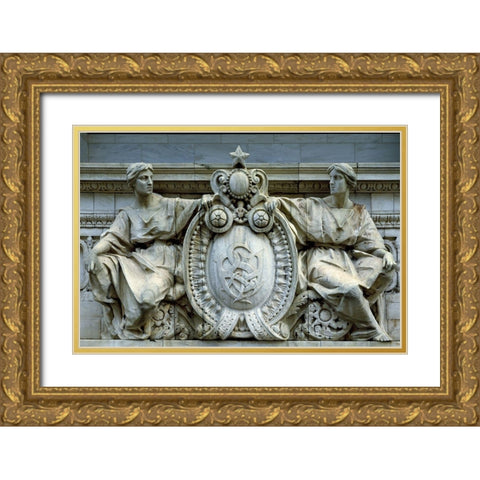 Architectural detail in Washington, D.C. Gold Ornate Wood Framed Art Print with Double Matting by Highmith, Carol