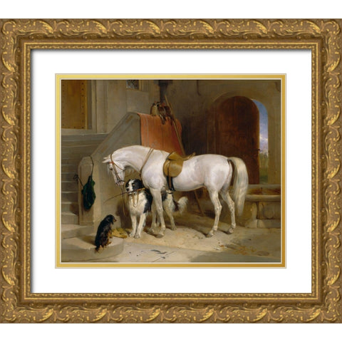 Favourites Gold Ornate Wood Framed Art Print with Double Matting by Landseer, Sir Edwin Henry