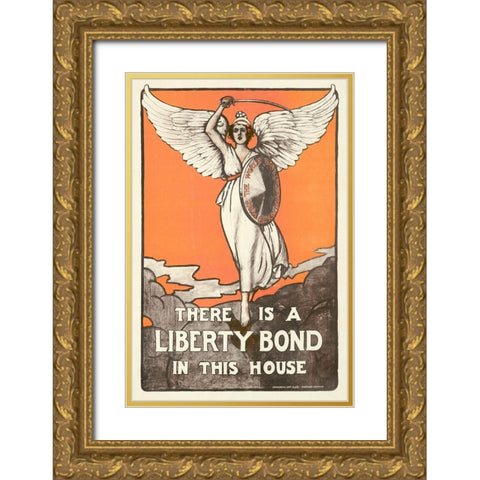 There is a Liberty Bond in this House Gold Ornate Wood Framed Art Print with Double Matting by Commercial Art Class, Maryland Institute