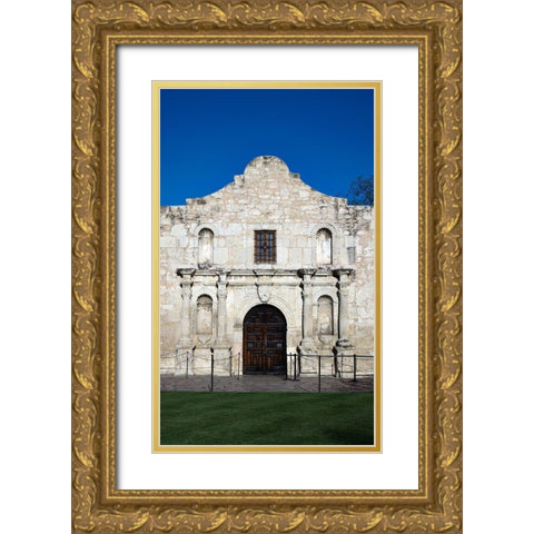 The Alamo, San Antonio, TX Gold Ornate Wood Framed Art Print with Double Matting by Highmith, Carol