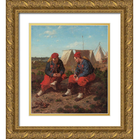 The Brierwood Pipe Gold Ornate Wood Framed Art Print with Double Matting by Homer, Winslow