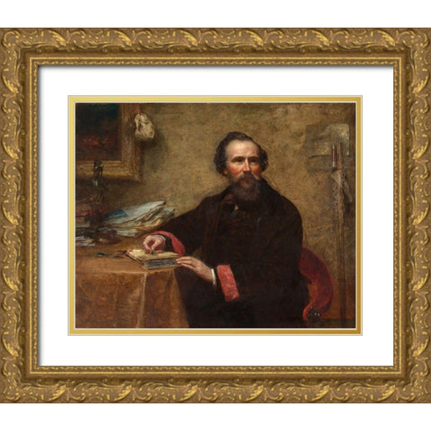 Portrait of Genio C Scott Gold Ornate Wood Framed Art Print with Double Matting by Johnson, Eastman