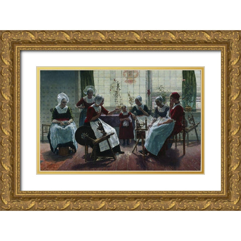 The Ghost Story Gold Ornate Wood Framed Art Print with Double Matting by McEwen, Walter