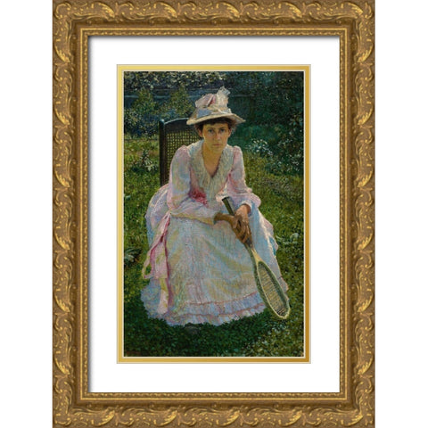 Mary Holland Bacher Gold Ornate Wood Framed Art Print with Double Matting by Bacher, Otto H