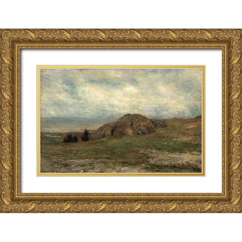 Wild Coast Newport Gold Ornate Wood Framed Art Print with Double Matting by Martin, Homer Dodge