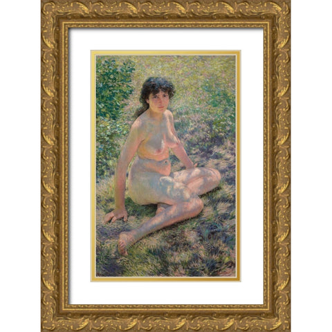 July Gold Ornate Wood Framed Art Print with Double Matting by Bacher, Otto H