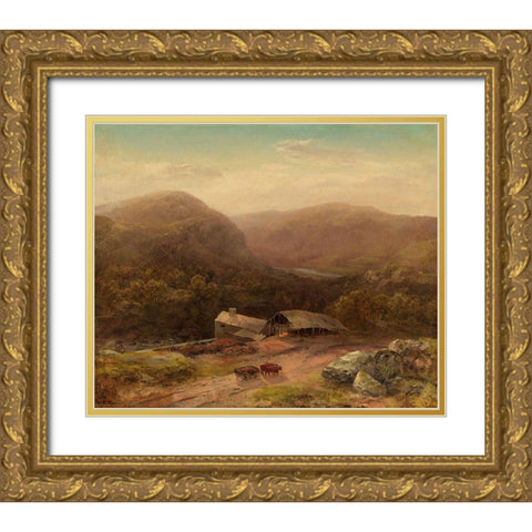In the Housatonic Valley Gold Ornate Wood Framed Art Print with Double Matting by Martin, Homer Dodge