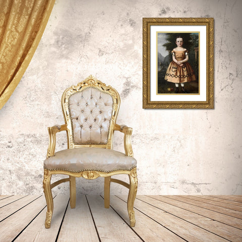 Minnie Willard Gold Ornate Wood Framed Art Print with Double Matting by Willard, Archibald