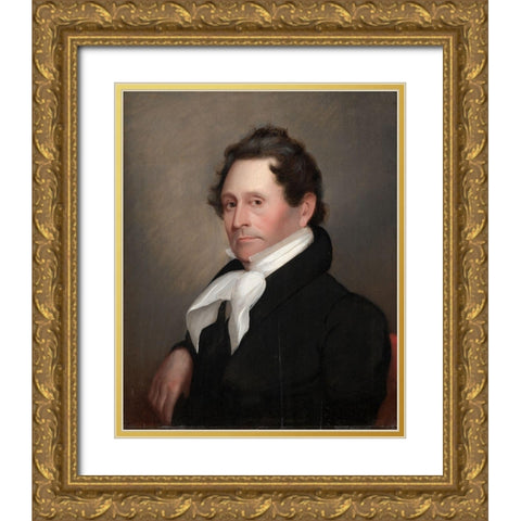Senator Thomas Hart Benton Gold Ornate Wood Framed Art Print with Double Matting by Jouett, Matthew Harris