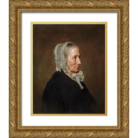 Portrait of the Artists Mother Gold Ornate Wood Framed Art Print with Double Matting by Smith, Allen