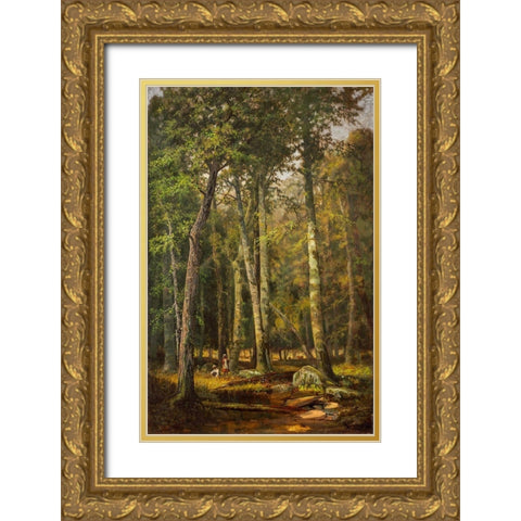 A Summer Afternoon Gold Ornate Wood Framed Art Print with Double Matting by Smith, R Way