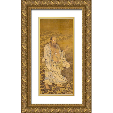 Zhongli Quan Crossing the Ocean Gold Ornate Wood Framed Art Print with Double Matting by Qi, Zhao