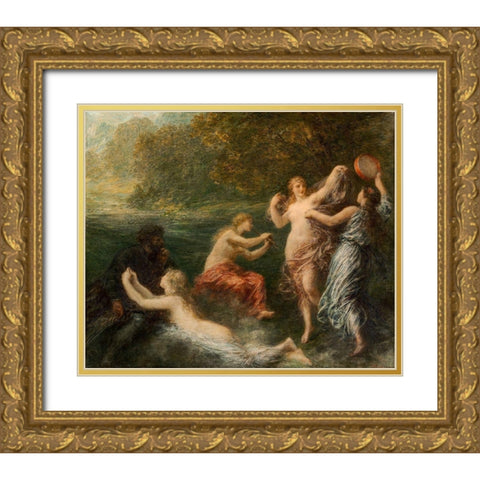 Tannhauser Gold Ornate Wood Framed Art Print with Double Matting by Latour, Henri Fantin
