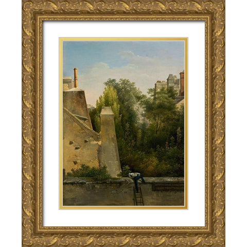 The Curious One Gold Ornate Wood Framed Art Print with Double Matting by Mongin, Antoine Pierre