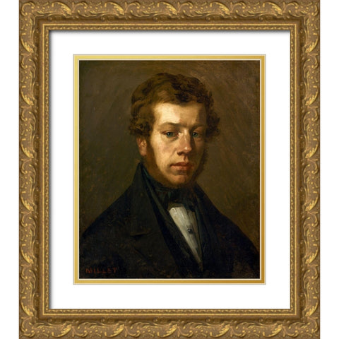 Monsieur Martin Gold Ornate Wood Framed Art Print with Double Matting by Millet, Jean-Francois
