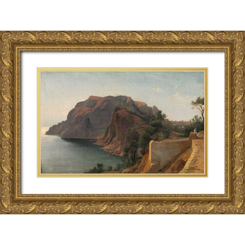 Capri Gold Ornate Wood Framed Art Print with Double Matting by Benouville, Jean Achille