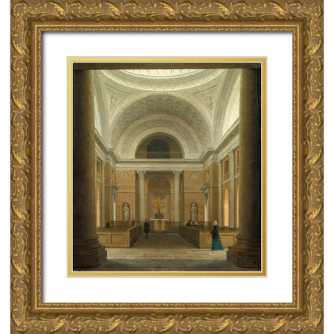 The Slotskirken of Christiansborg, Copenhagen Gold Ornate Wood Framed Art Print with Double Matting by Hansen, Heinrich